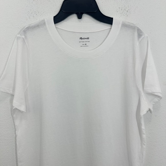 Madewell Softfade Cotton Tee White Crewneck Short Sleeve Classic Basic White Tee - Picture 2 of 7
